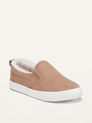 Unisex Faux-Suede Sherpa-Lined Slip-Ons for Toddler | Old Navy (US)