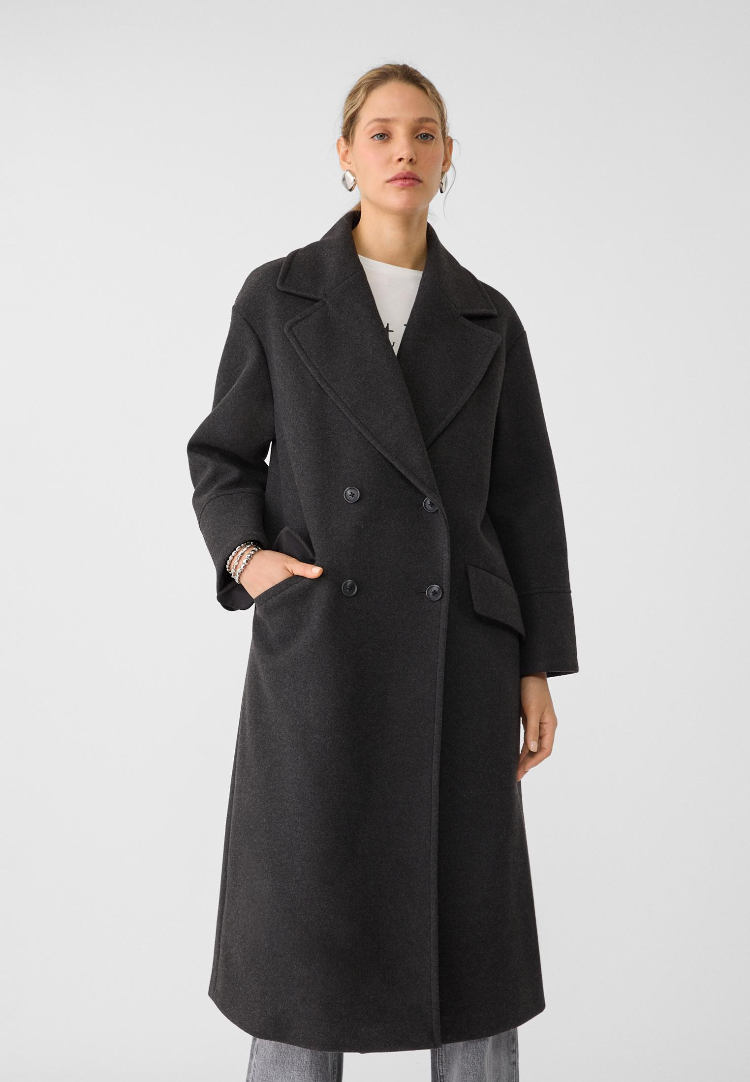 Oversize soft-touch coat - Women's fashion | Stradivarius United Kingdom | Stradivarius (UK)