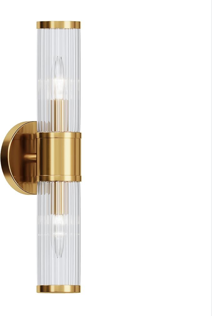 Gold Wall Sconce - Bathroom Sconce Wall Lighting Modern Vanity Light Fixture with Glass Shade for... | Amazon (US)