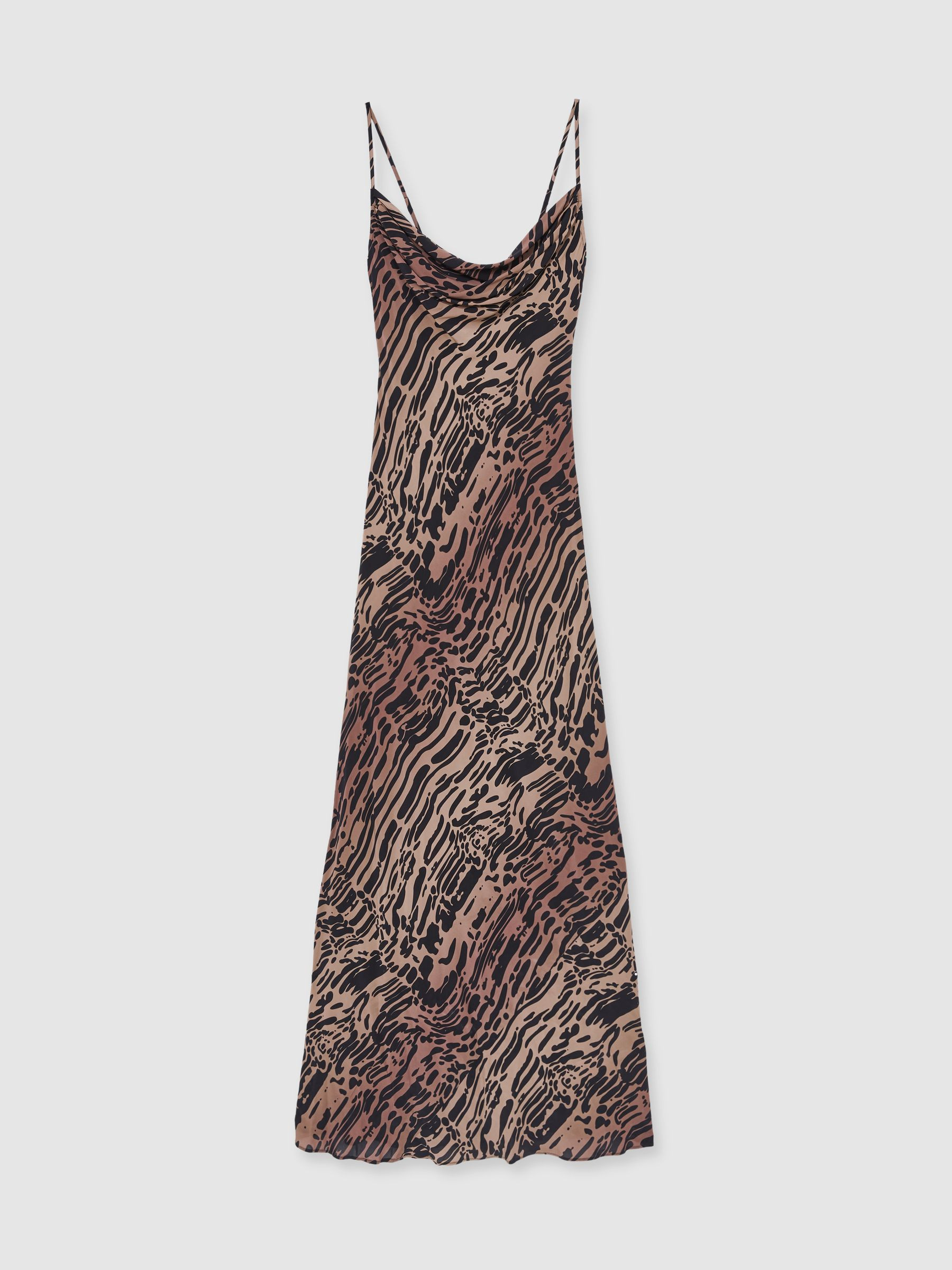 Chiffon Animal Print Maxi Slip Dress in Multi | Reiss UK