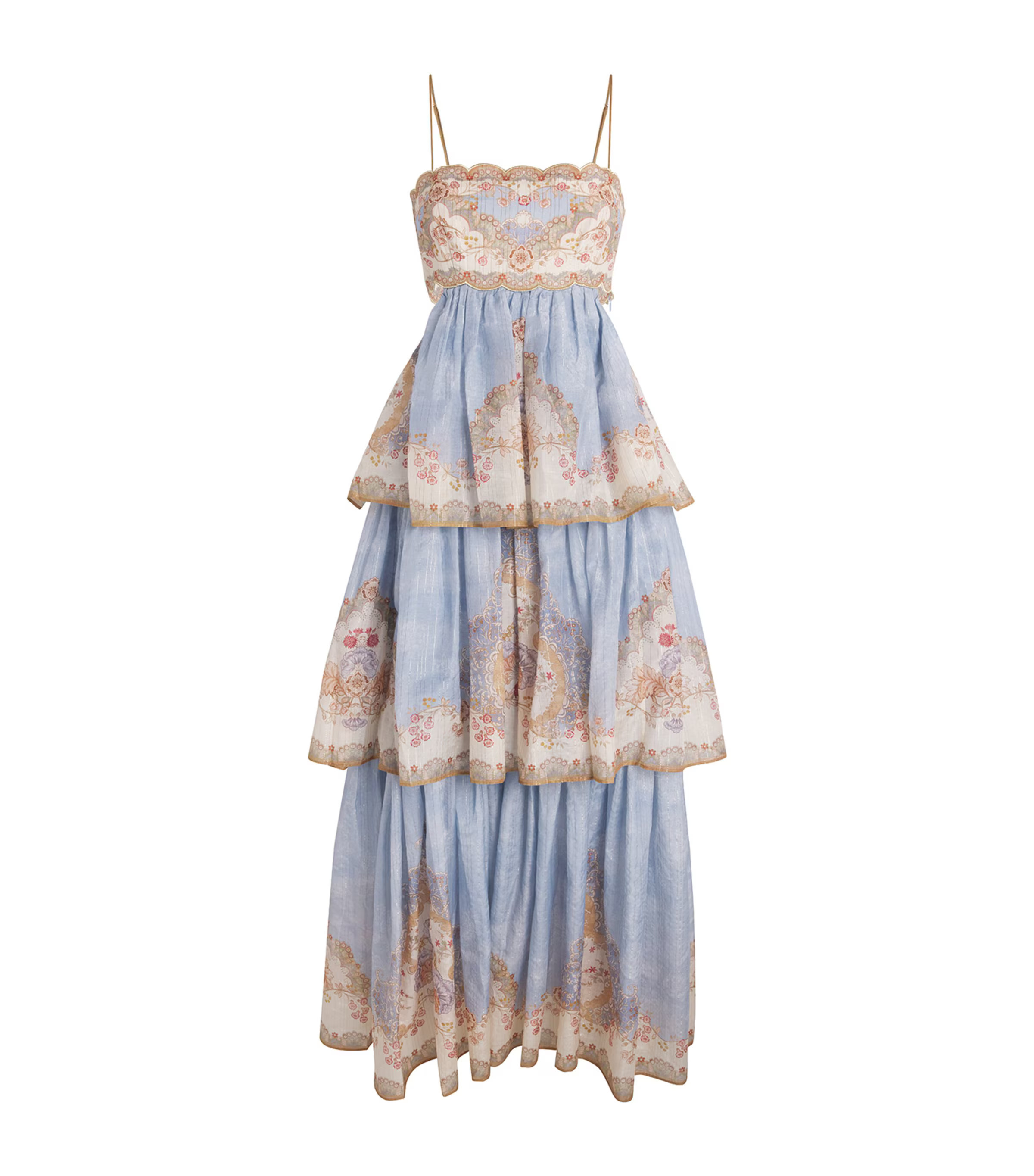 Zimmermann Cotton-Silk Tiered Daylight Maxi Dress | Harrods (US)