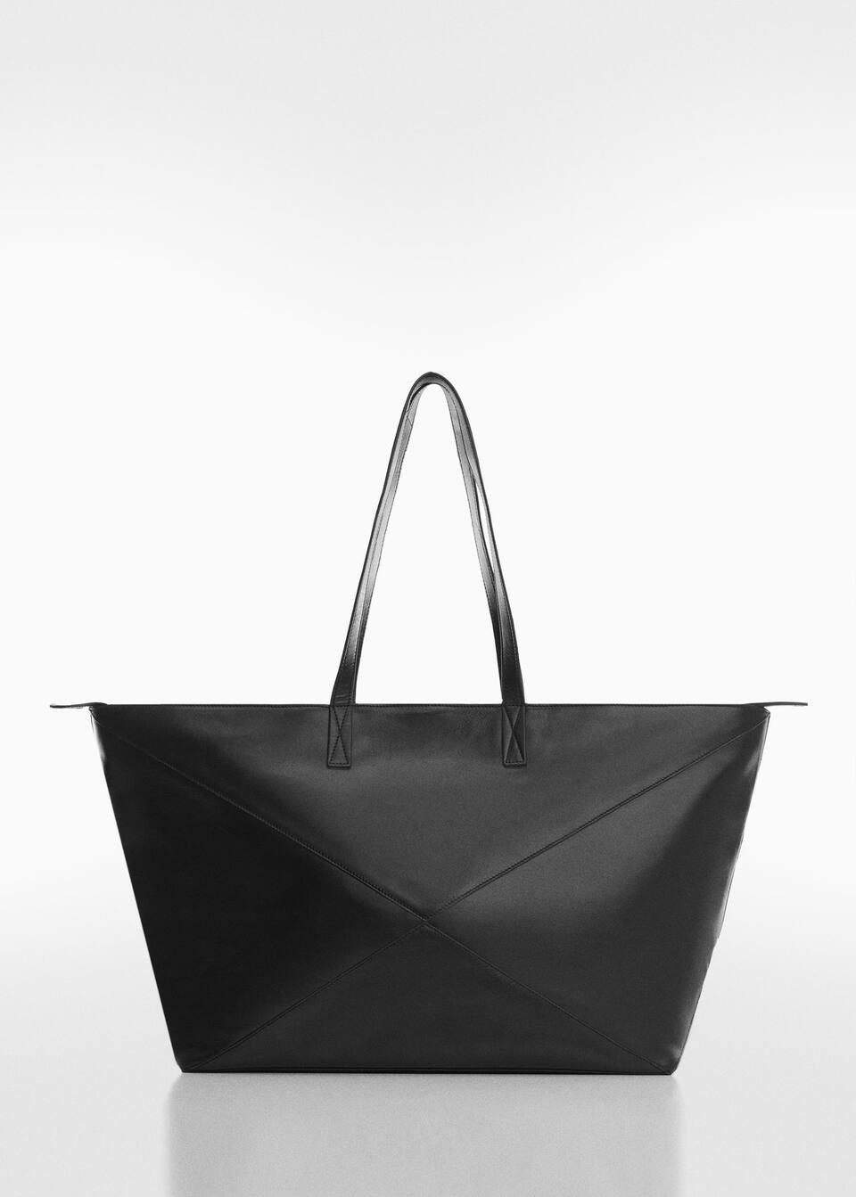 Leather shopper bag | MANGO (US)