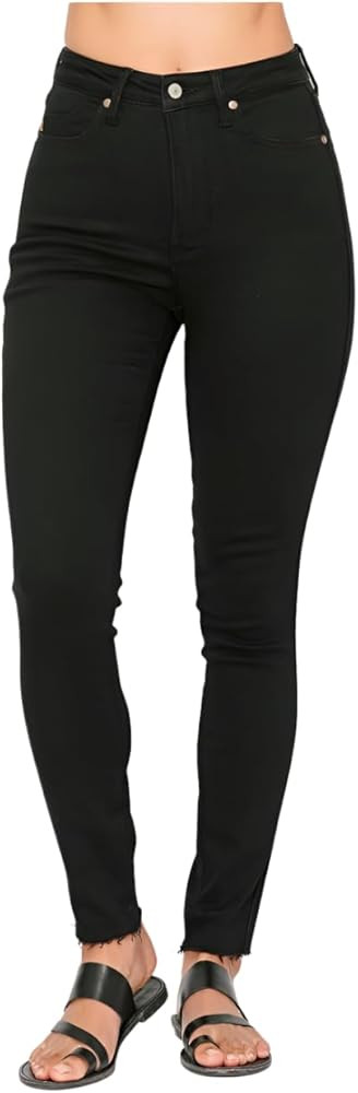 Judy Blue Tummy Control Skinny Jeans in Black | Amazon (US)