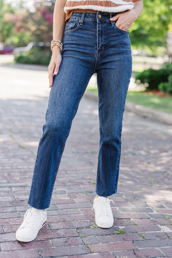 Day To Day Dark Wash Straight Leg Jeans | The Mint Julep Boutique