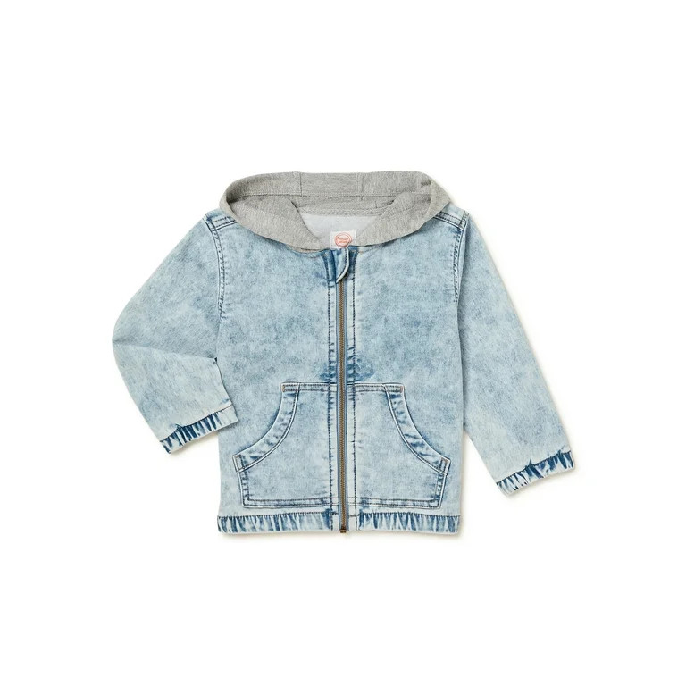 Wonder Nation Baby and Toddler Boy Stretch Knit Denim Jacket, Sizes 12M-5T | Walmart (US)