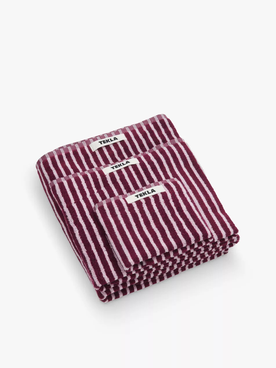 Bordered organic-cotton hand towel 50cm x 80cm | Selfridges