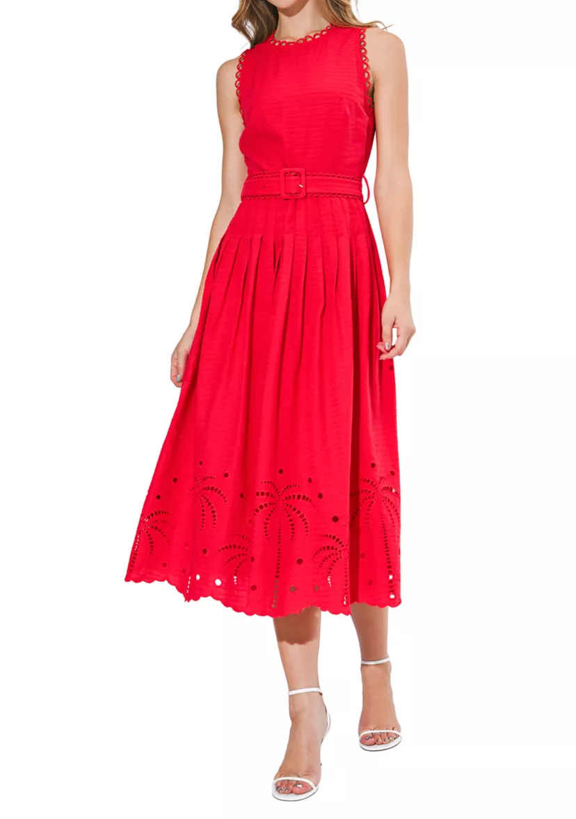 Women's Sleeveless Embroidered Midi Dress | Belk