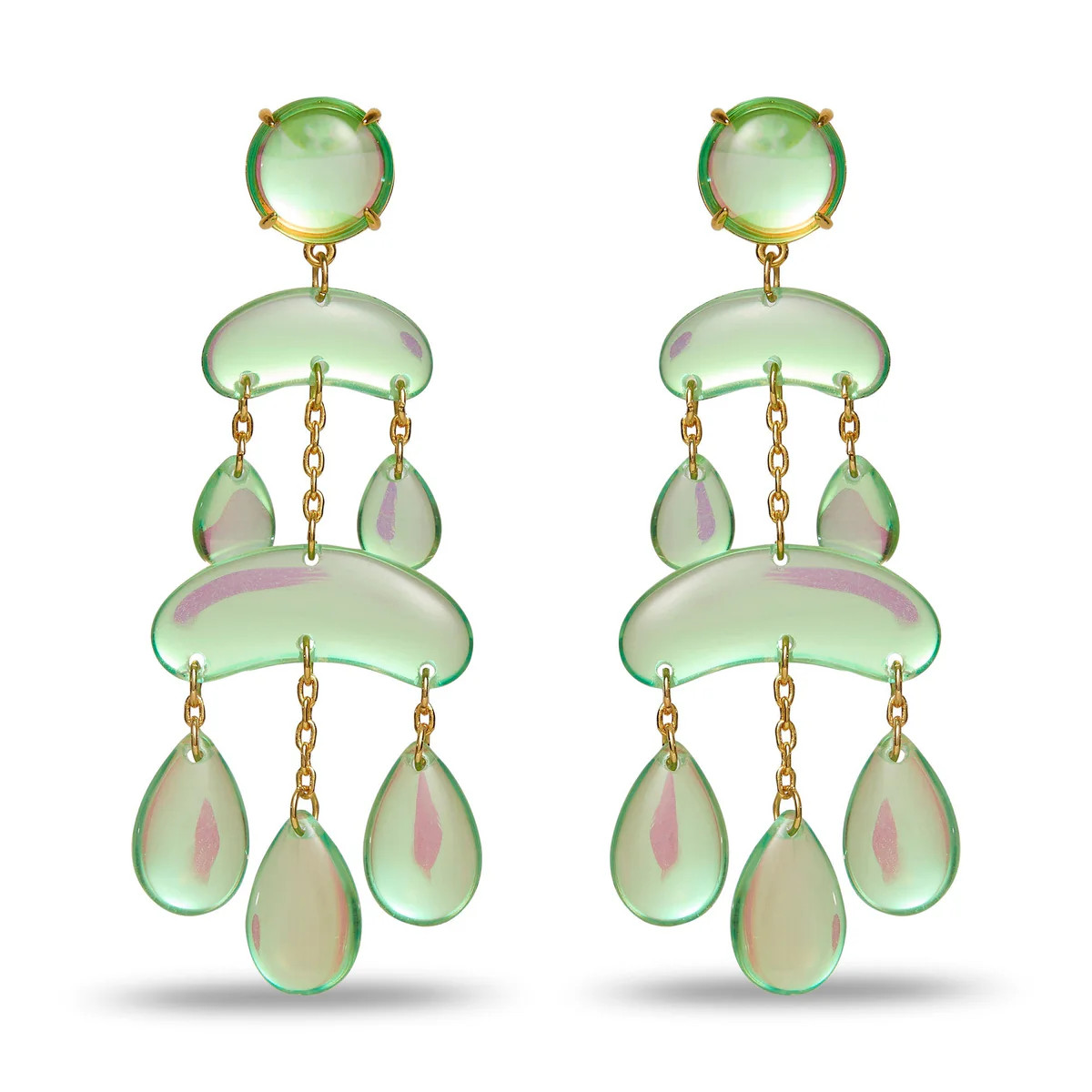 PARAKEET RAINDROP CHANDELIER EARRINGS | LELE SADOUGHI