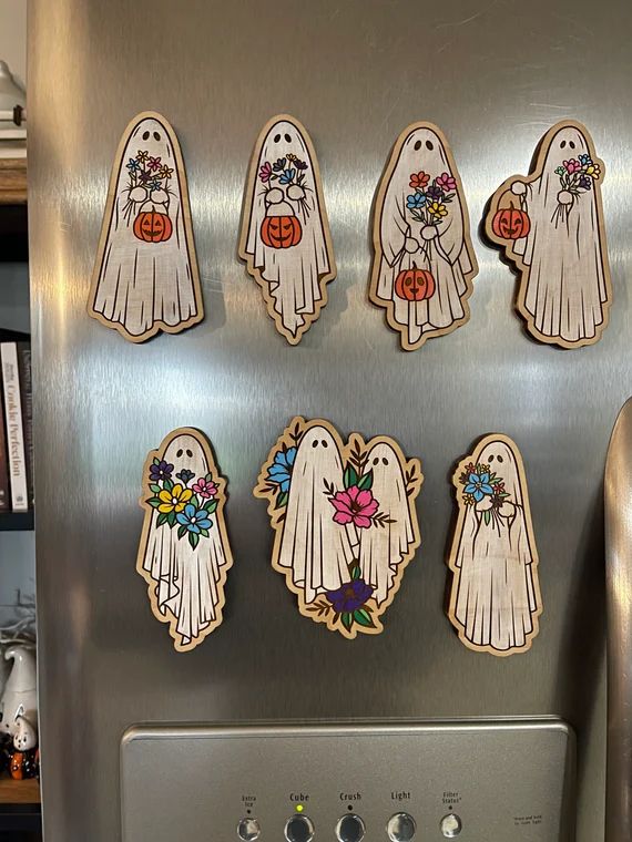 You Choose Hand Painted Magnet Inlay Ghost Magnets. - Etsy | Etsy (US)