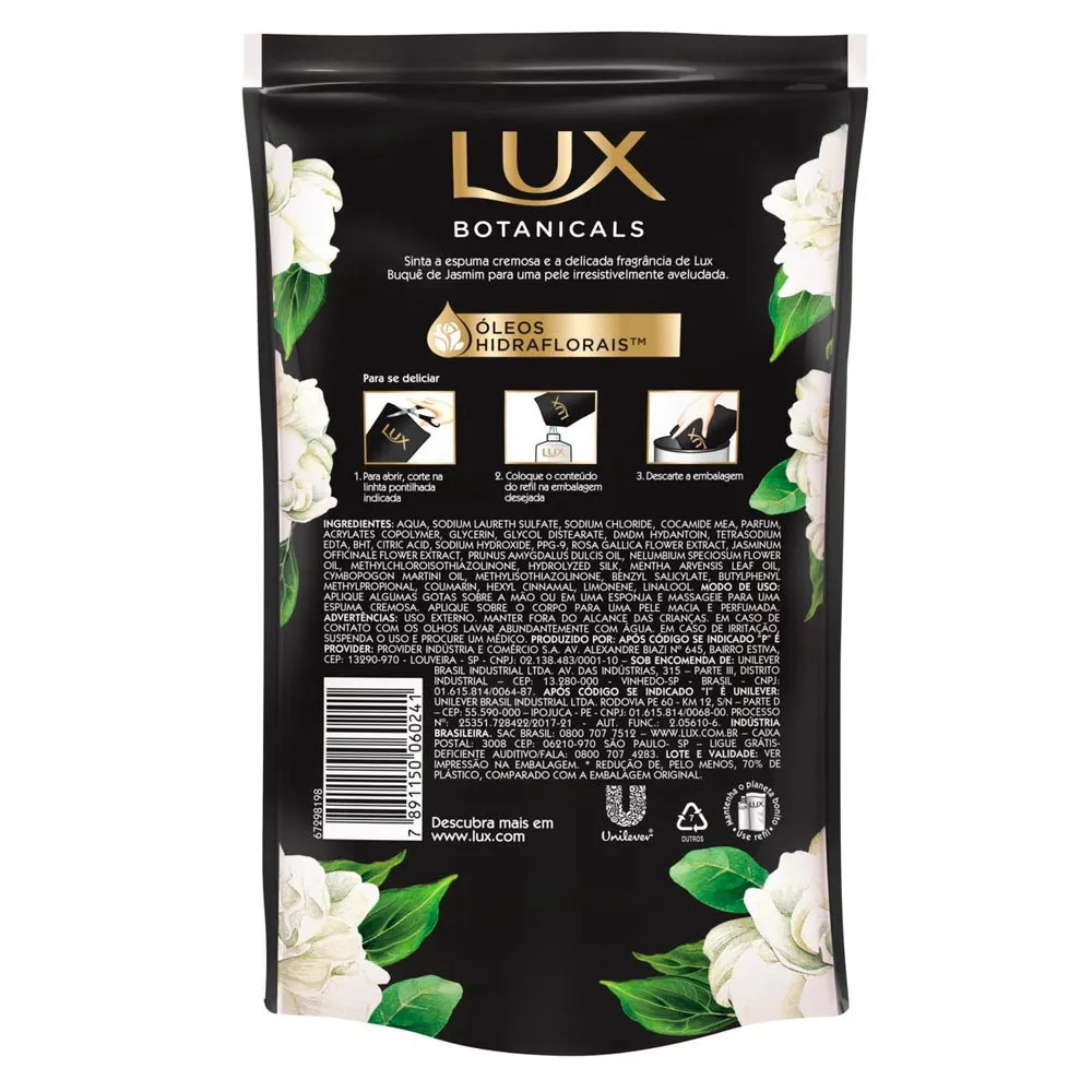 Sabonete Líquido Lux Botanicals Buquê de Jasmim Refil 200ml | Drogaria Sao Paulo (BR)