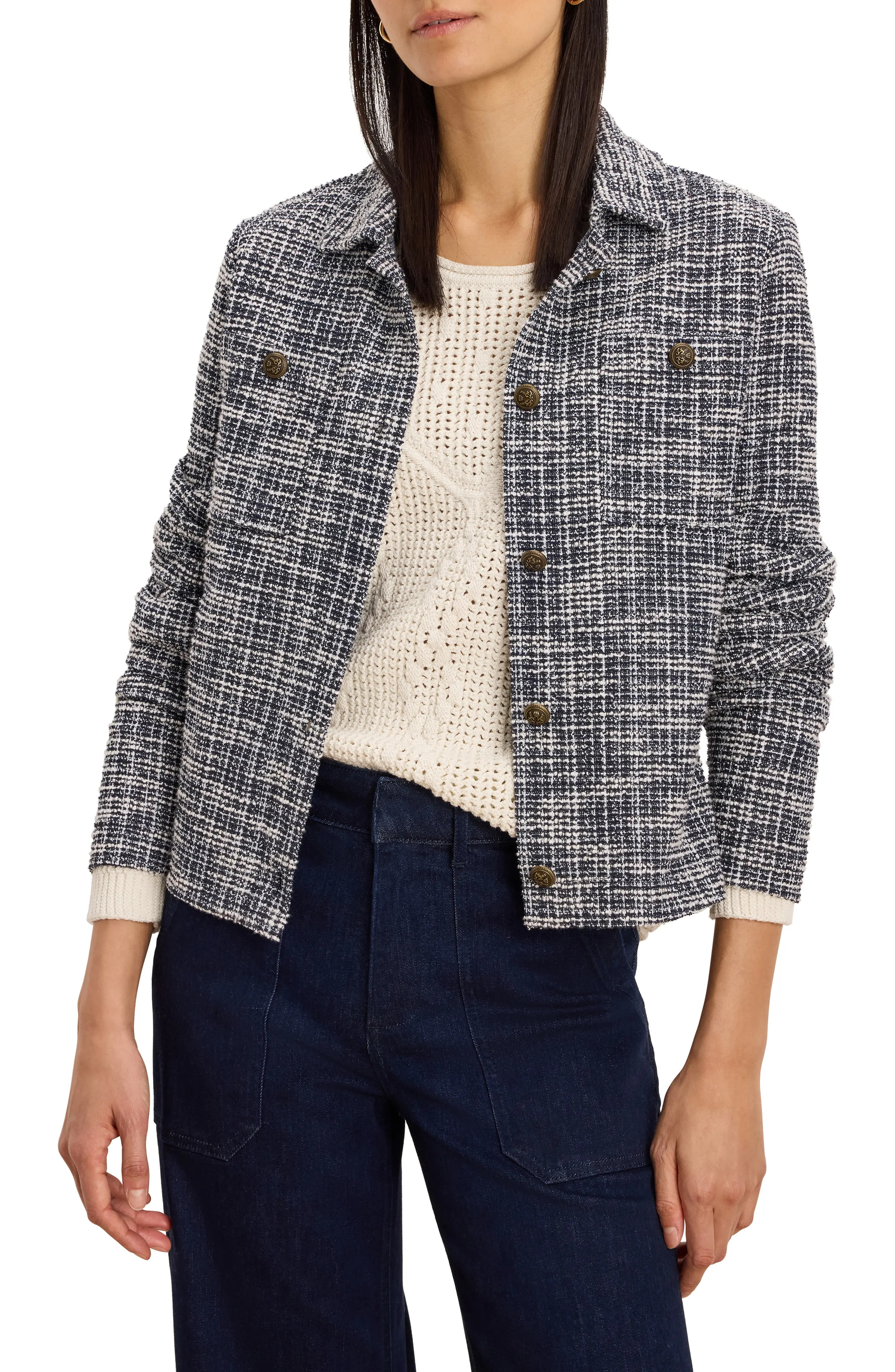 NIC+ZOE Nightfall Metallic Crop Tweed Jacket (Women) | Nordstrom | Nordstrom