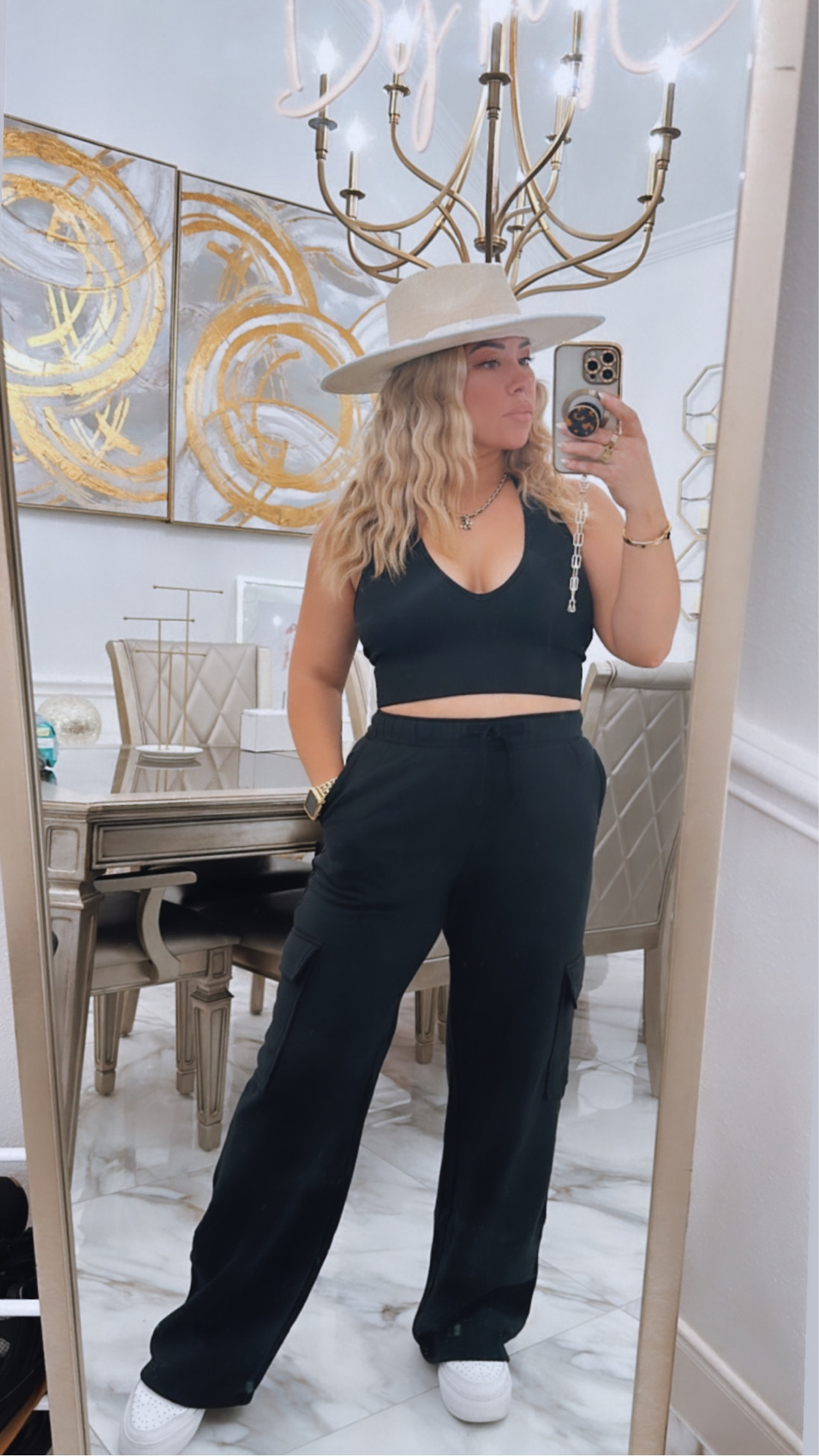 Airport OOTD 

#blackwidelegsweatpants #blackhaltertop #airportootd #airportstyle

#LTKU #LTKtravel #LTKFind
