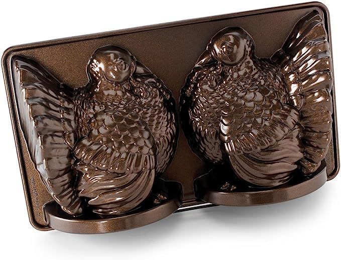 Nordic Ware Classic Turkey 3D Pan, Bronze, Brown | Amazon (US)