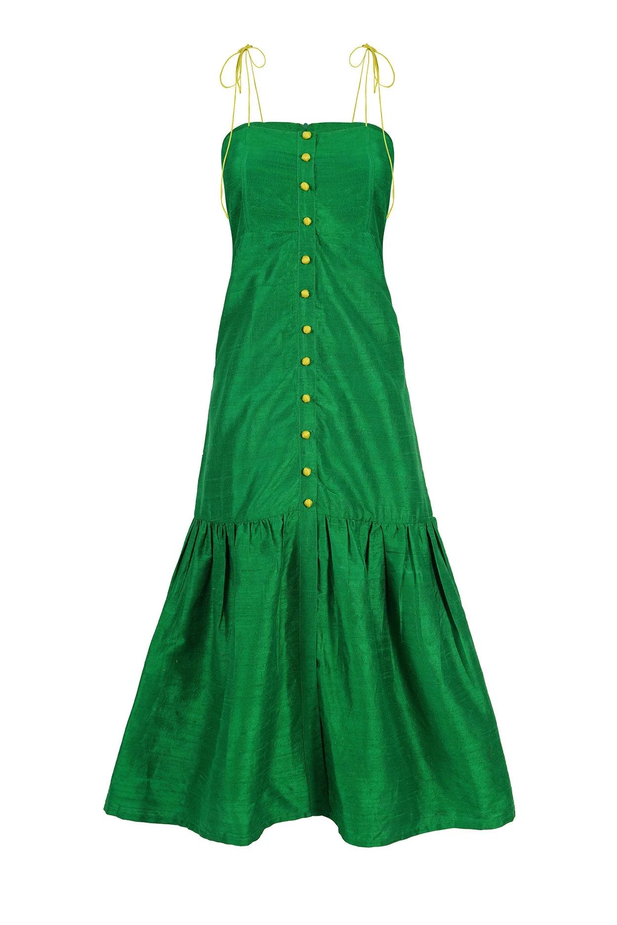 Green Marbella Silk Dress (Pre-Order) by Hess | Support HerStory