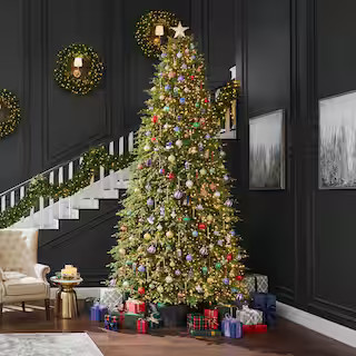 Home Decorators Collection 12 ft. Pre-Lit LED Grand Duchess Balsam Fir Artificial Christmas Tree ... | The Home Depot