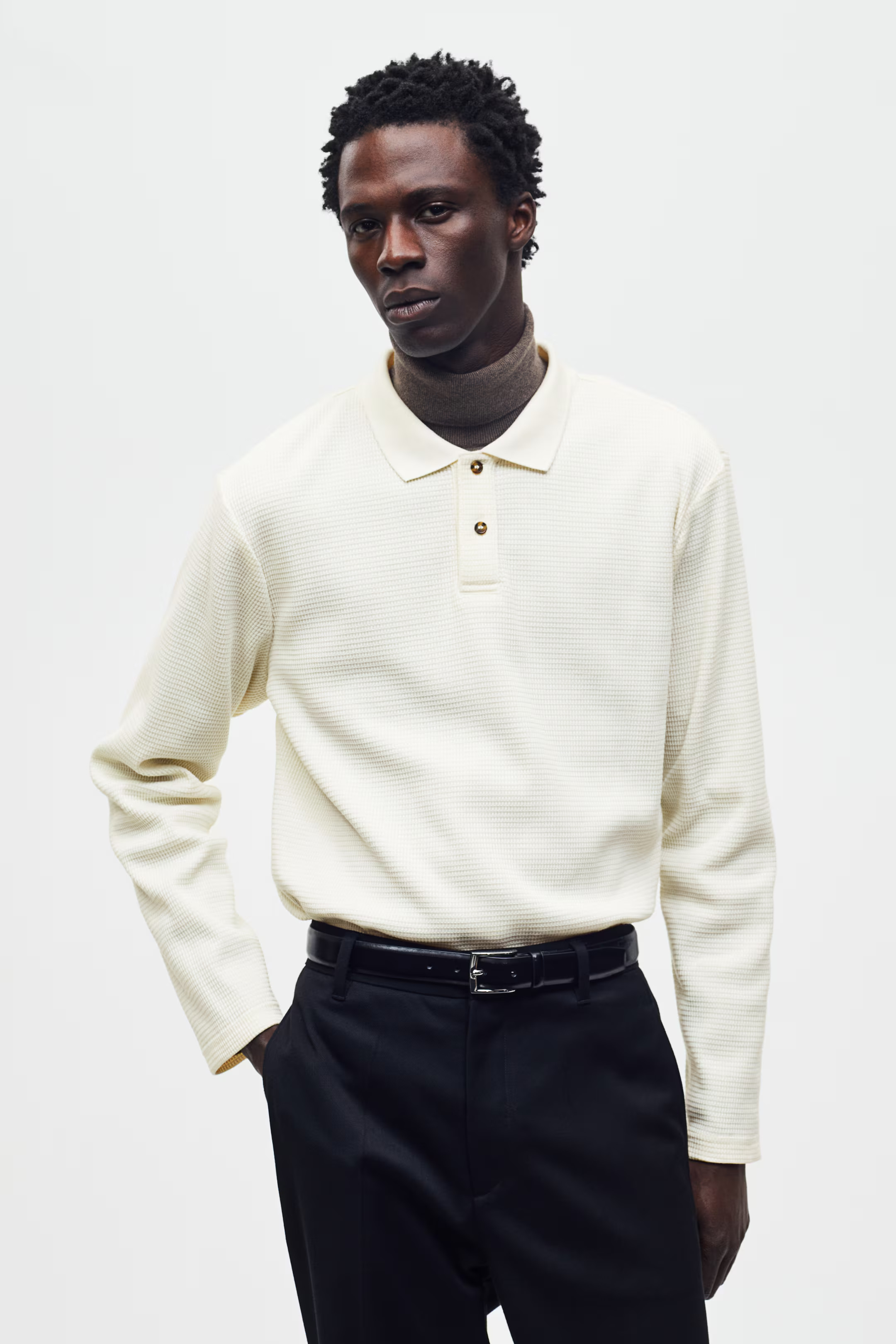 Slim Fit Waffled Polo Shirt | H&M (US + CA)