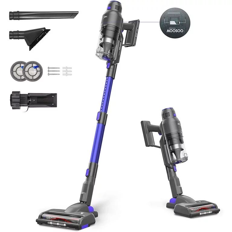 MOOSOO Cordless Vacuum 2-in-1 Stick Vacuum Cleaner for Carpet Pet Hair Hard Floor - K20 | Walmart (US)