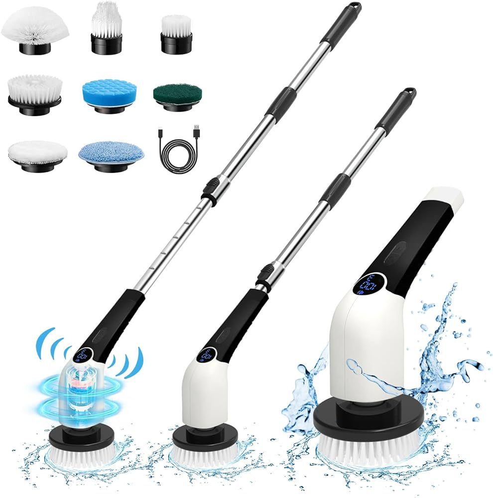 Keimi Electric Spin Scrubber, 2024 New Cordless Voice Prompt Shower Cleaning Brush with 8 Replace... | Amazon (US)
