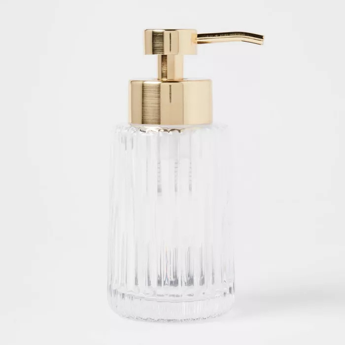 Ribbed Foaming Glass Soap Pump Clear - Threshold™ | Target