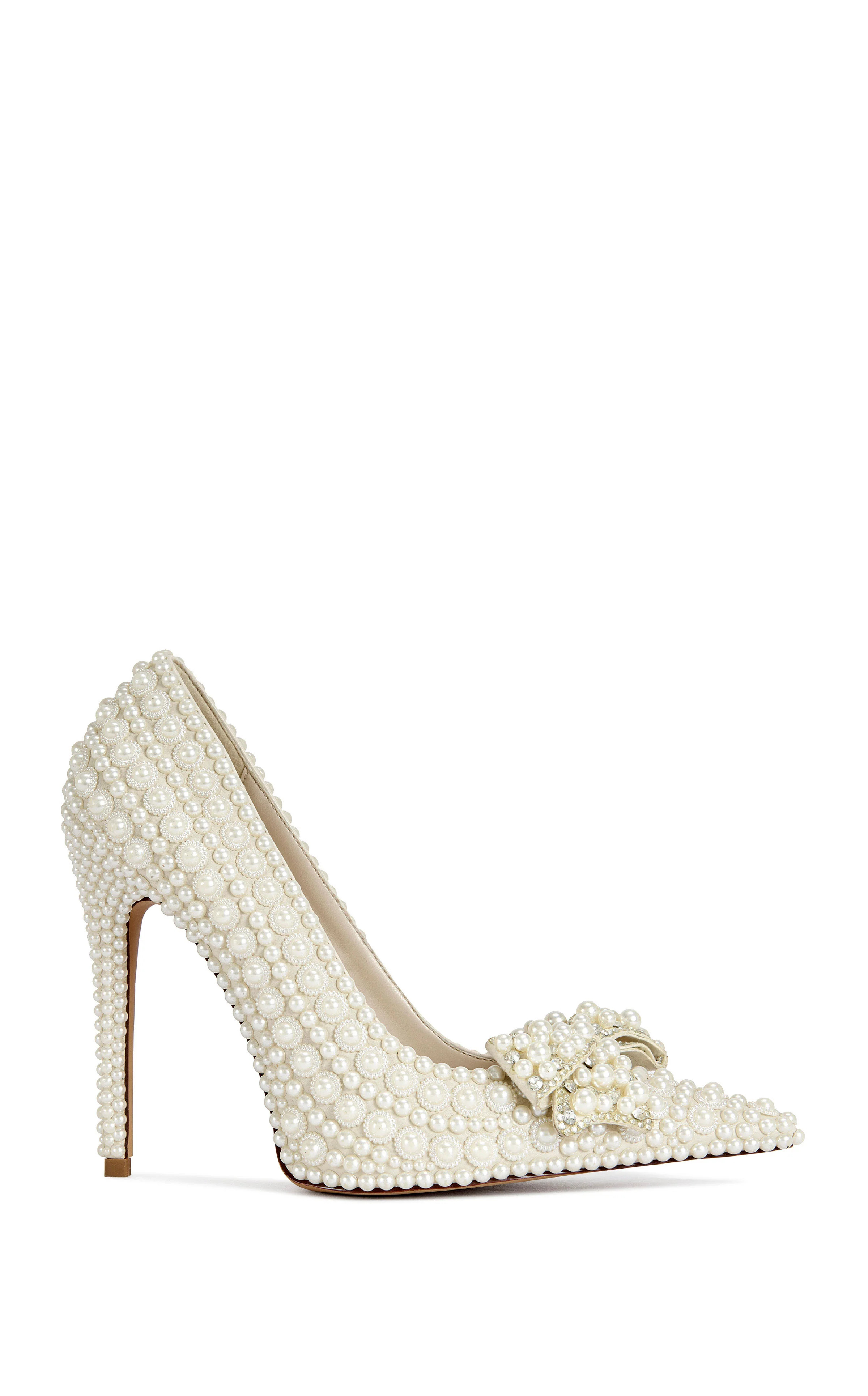 NAAMAH-WHITE PEARL STILETTO PUMP | Azalea Wang