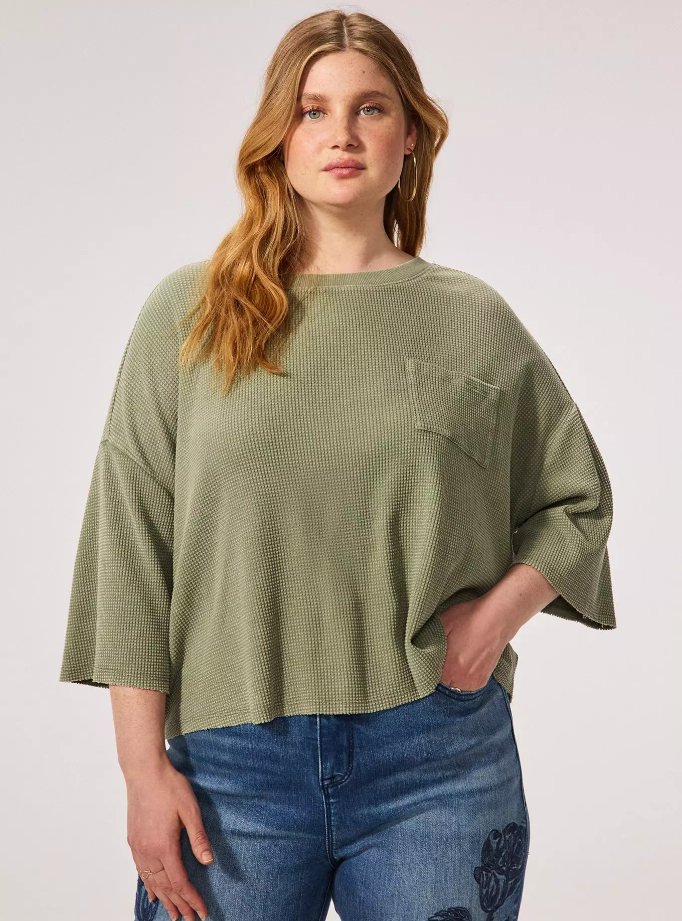 Festi Boxy Cropped Lightweight Waffle Tee | Torrid (US & Canada)