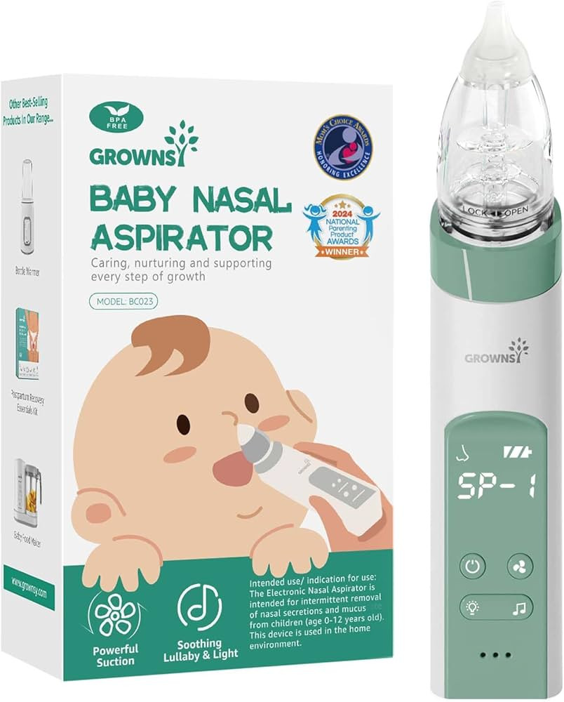 GROWNSY Nasal Aspirator for Baby, Electric Nose Aspirator for Toddler, Baby Nose Sucker, Automati... | Amazon (US)