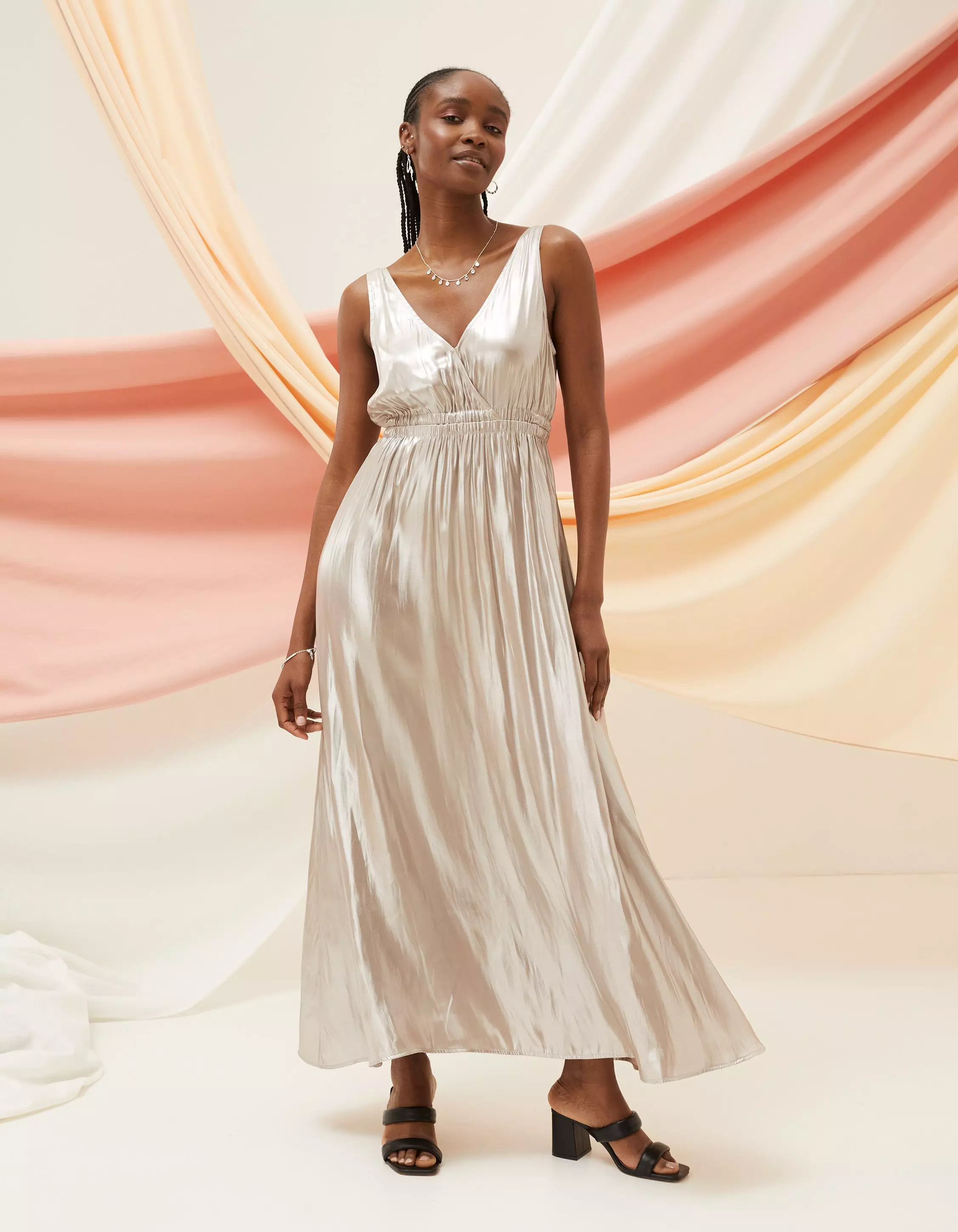 Mimosa Metallic Maxi Dress | Fat Face (UK&IE)
