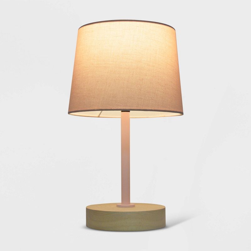 Table Lamp Pink/Rubberwood (Includes LED Light Bulb) - Pillowfort™ | Target