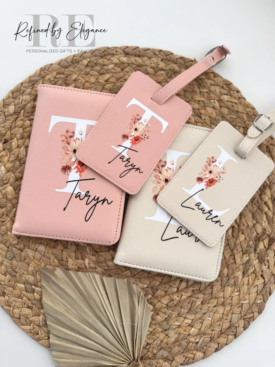 Custom Saffiano Passport Holder and Bag Tag Set With Monogram - Etsy | Etsy (US)