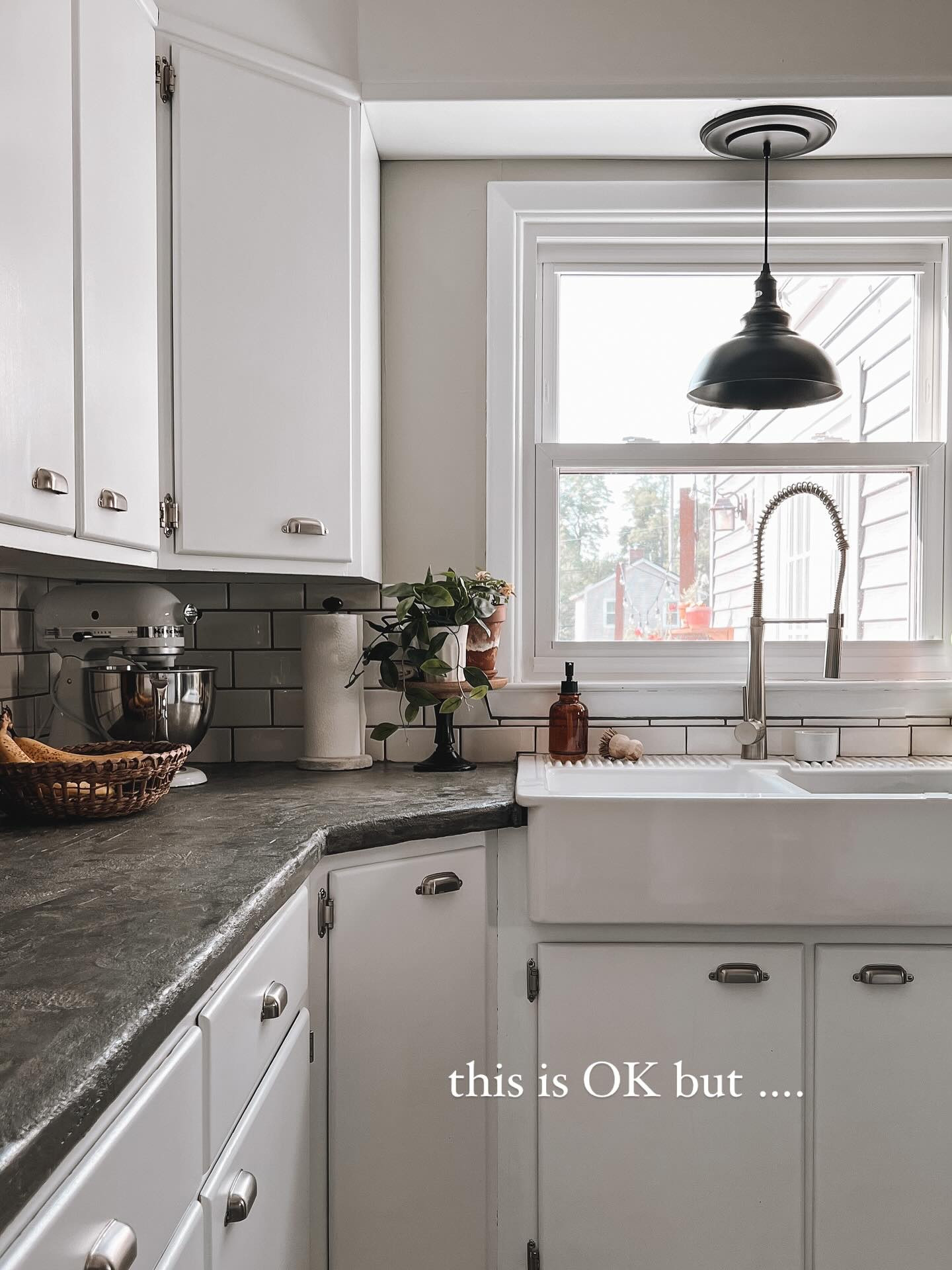 swipe for all the little ways I’ve been adding charm to our kitchen window over the years 🤎 from simple adhesive grids that gave us the look of divided panes, to sweet cafe curtains, to adding corbels for that extra cottage detail. I even swapped in a new faucet and hung a few tiny antique plates. it’s finally starting to feel like the cozy, collected spot I always pictured—proof that small changes really do add up over time and it doesn’t require a major renovation ✨