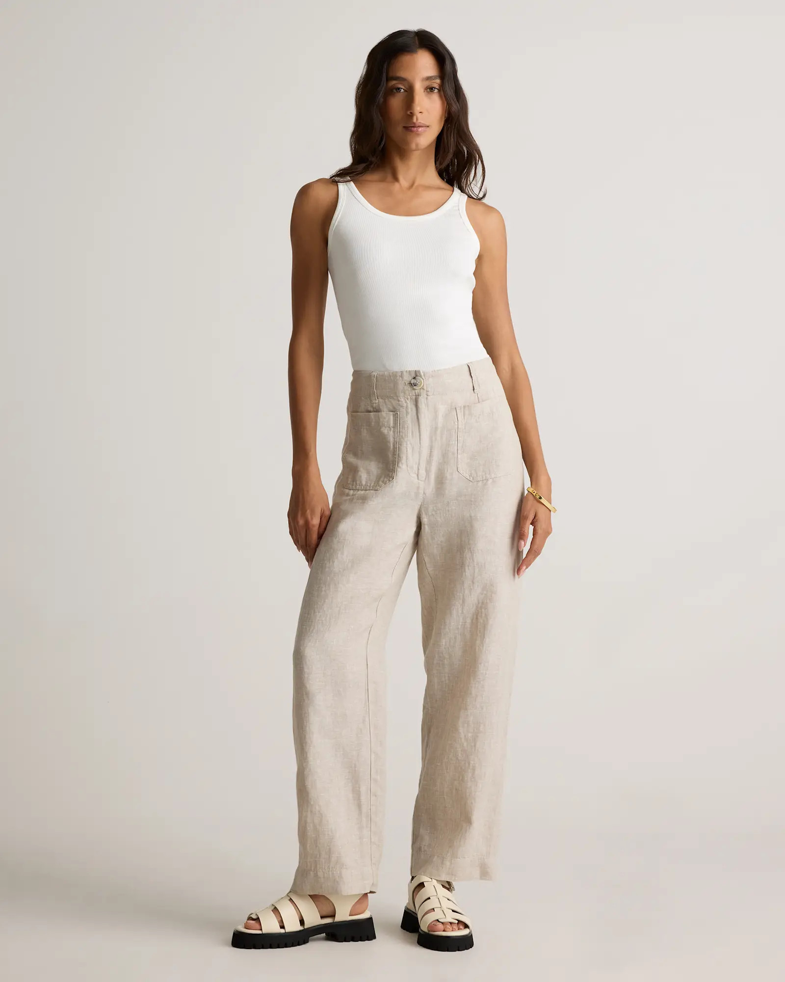 100% European Linen Patch Pocket Wide Leg Pants | Quince