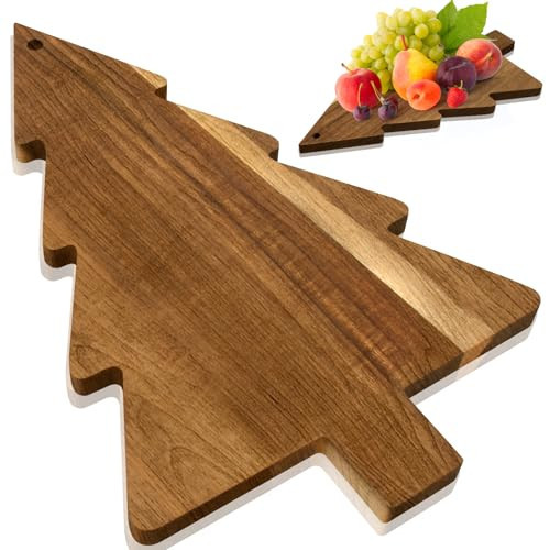 Christmas Tree Cutting Board, Wooden Christmas Charcuterie Cheese Board For Kitchen Decor, Fruit Tray Holiday Dessert Candy Board | Amazon (US)