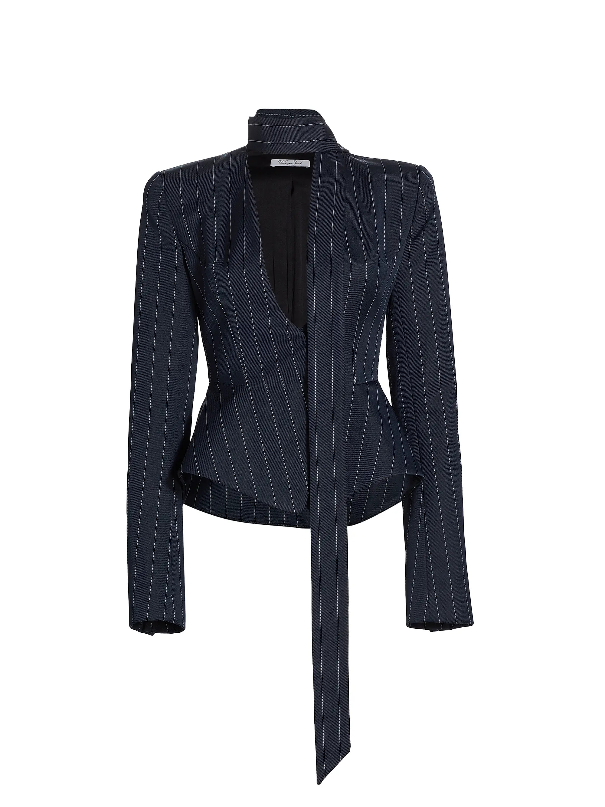 Scarf Pinstripe Tailored Blazer | Saks Fifth Avenue