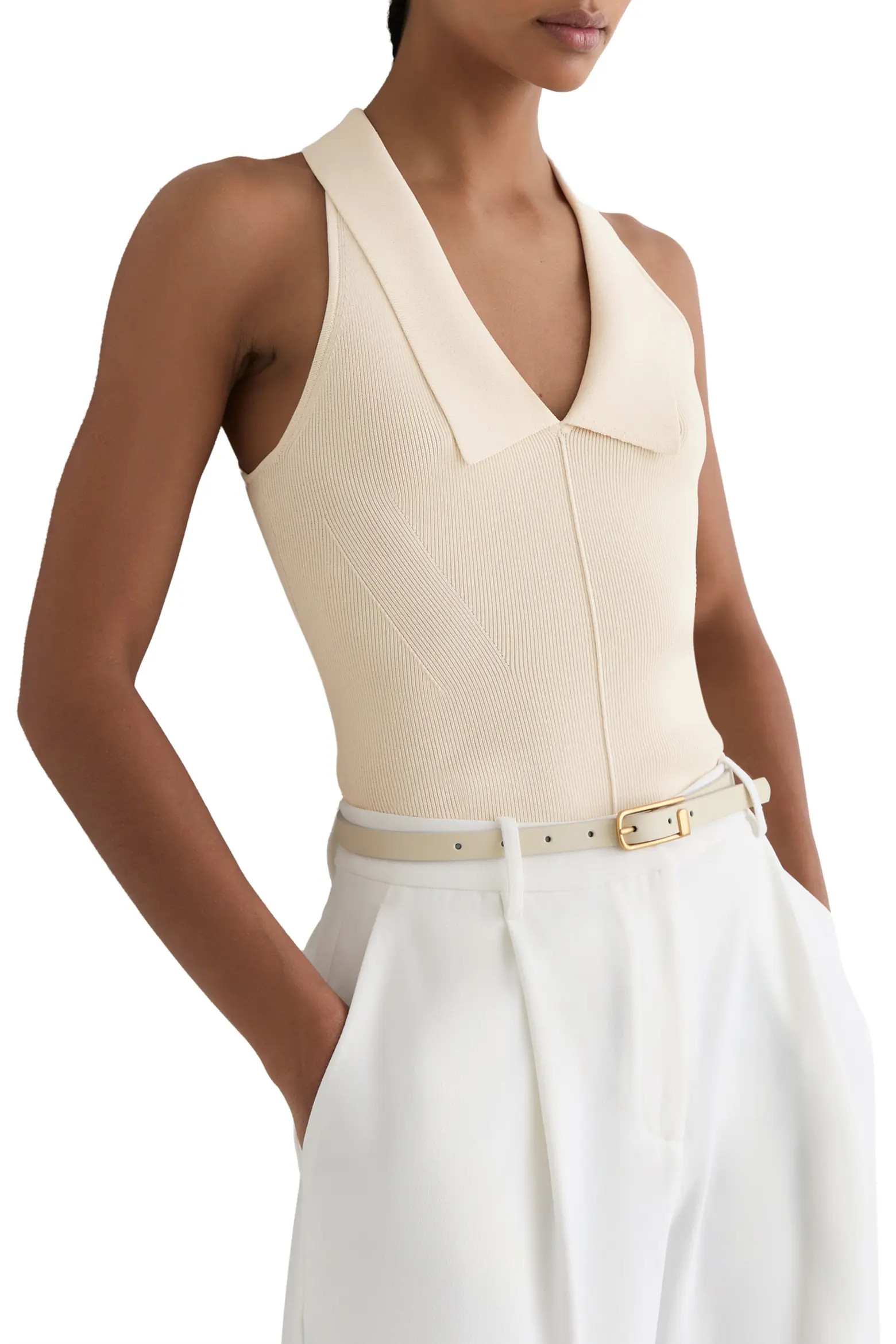 Vera Collared Rib Knit Racerback Tank (Women) | Nordstrom | Nordstrom