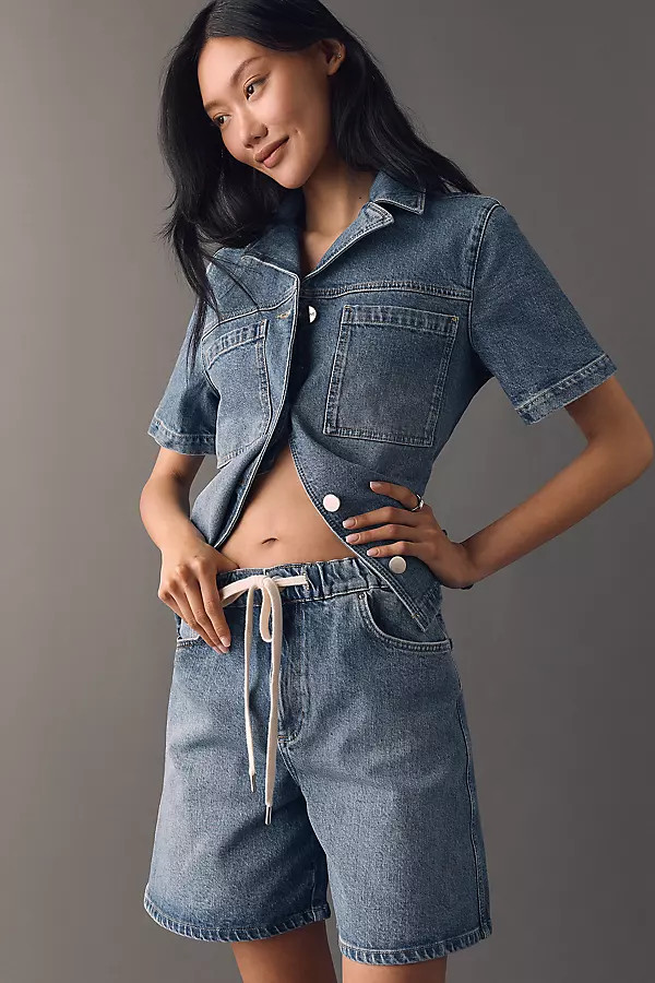 ALIGNE Lara Drawstring Denim Shorts | Anthropologie (US)