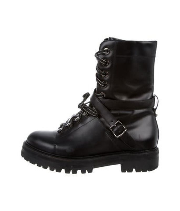 Valentino Leather Combat Boots Black Valentino Leather Combat Boots | The RealReal