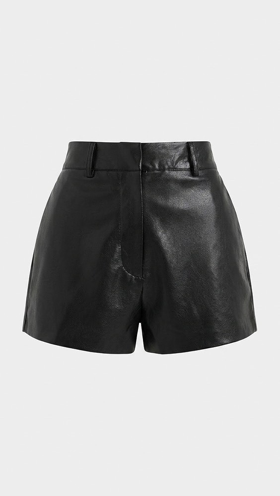 Line & Dot Noir Micro Faux Leather Shorts Black S | Shopbop
