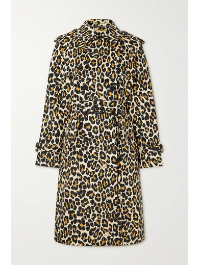 THE Marc Jacobs - The Trench Belted Double-breasted Leopard-print Denim Coat - Leopard print | NET-A-PORTER (US)