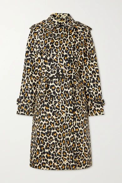 THE Marc Jacobs - The Trench Belted Double-breasted Leopard-print Denim Coat - Leopard print | NET-A-PORTER (US)