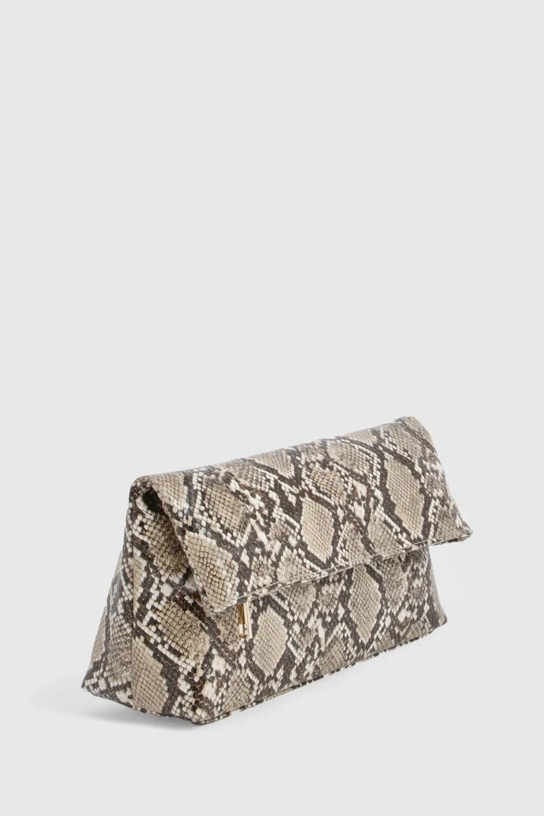 Snake Print Fold Over Clutch Bag | Boohoo | Boohoo.com (UK & IE)