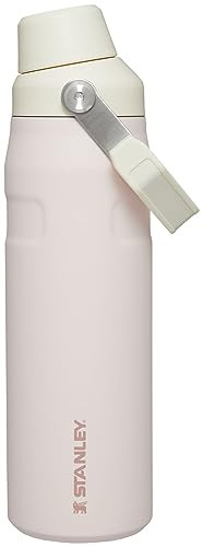 STANLEY IceFlow Fast Flow Water Bottle 24 OZ | Angled Spout Lid | Lightweight & Leakproof for Travel & Gym | Insulated Stainless Steel | BPA-Free | Rose Quartz Glimmer | Amazon (US)
