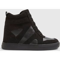 River Island Black Lace Up Wedge Trainers | River Island UK & IE