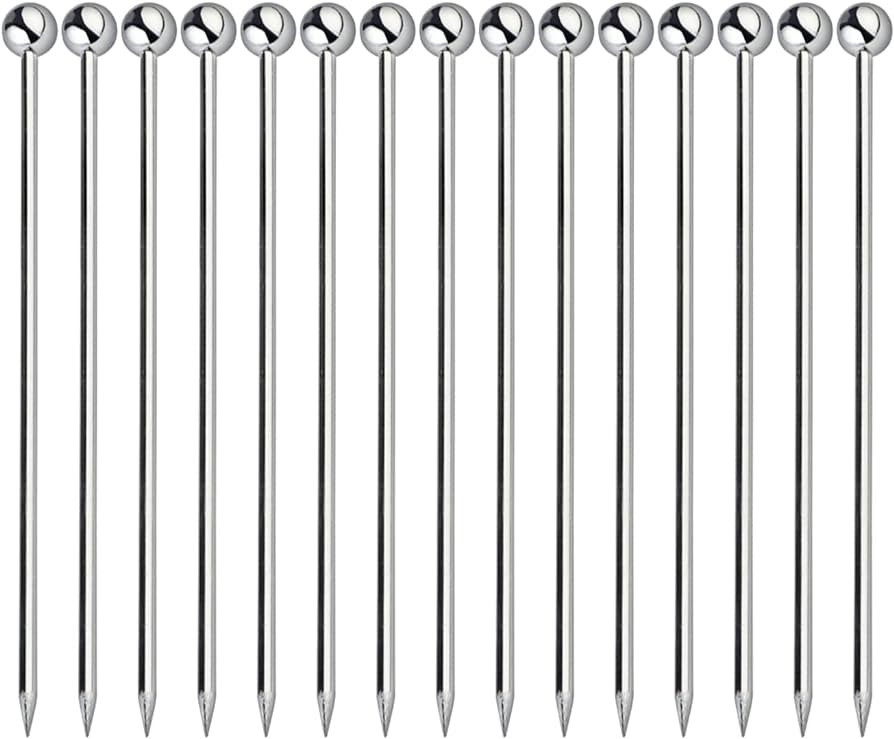 15PCS Cocktail Picks, Metal Stainless Steel Cocktail Toothpicks, Reusable Cocktail Skewers, Garni... | Amazon (US)