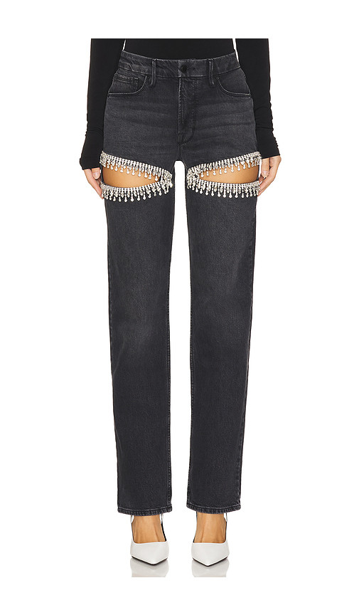 Good American Good Icon Straight Diamond Jeans in Black. Size 4. Also in 10, 16. | Revolve Clothing (Global)