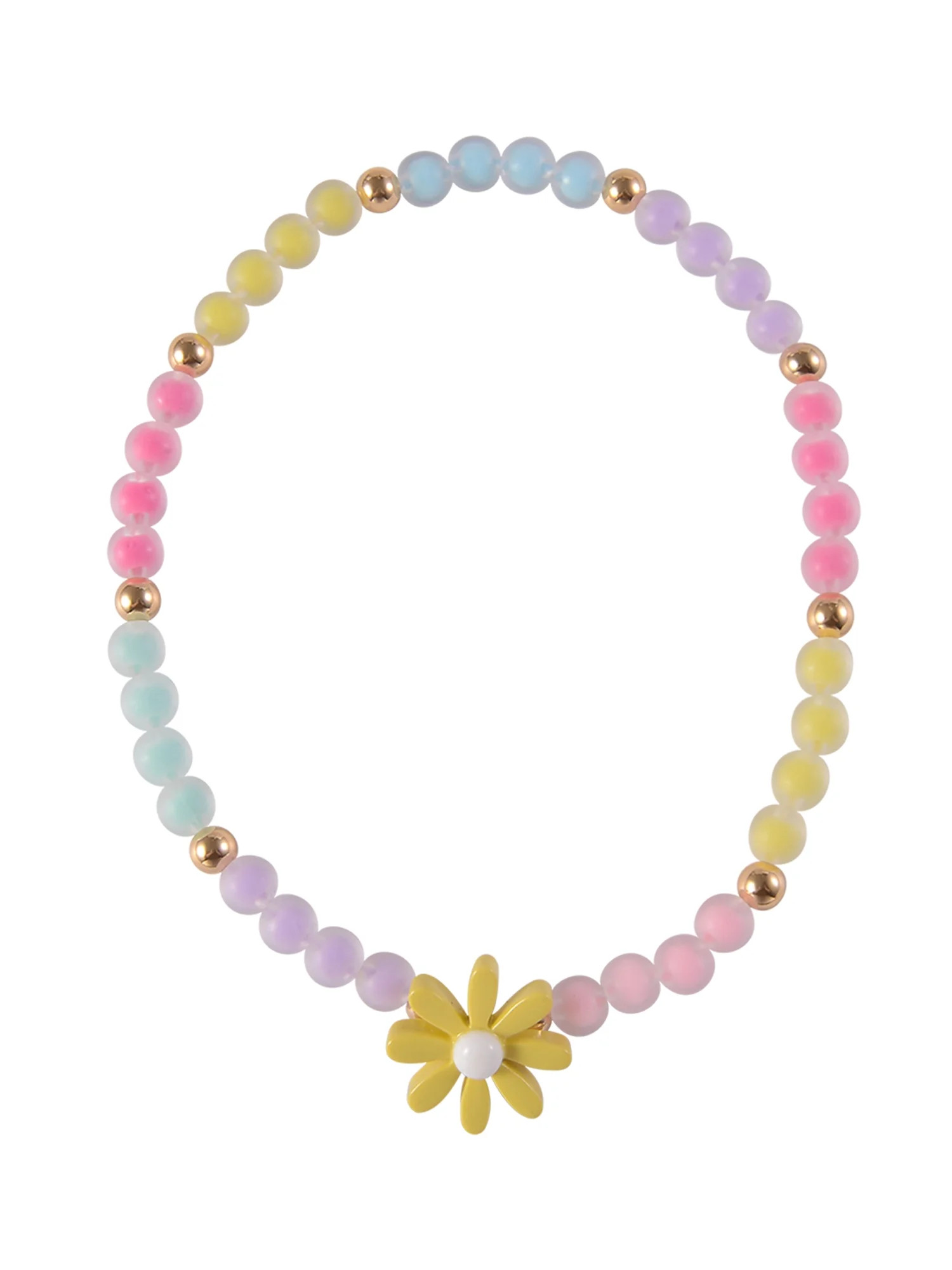 Wonder Nation Female Frosted Actylic Multi Beads Flower and Bow Neck & Bracelet Set | Walmart (US)