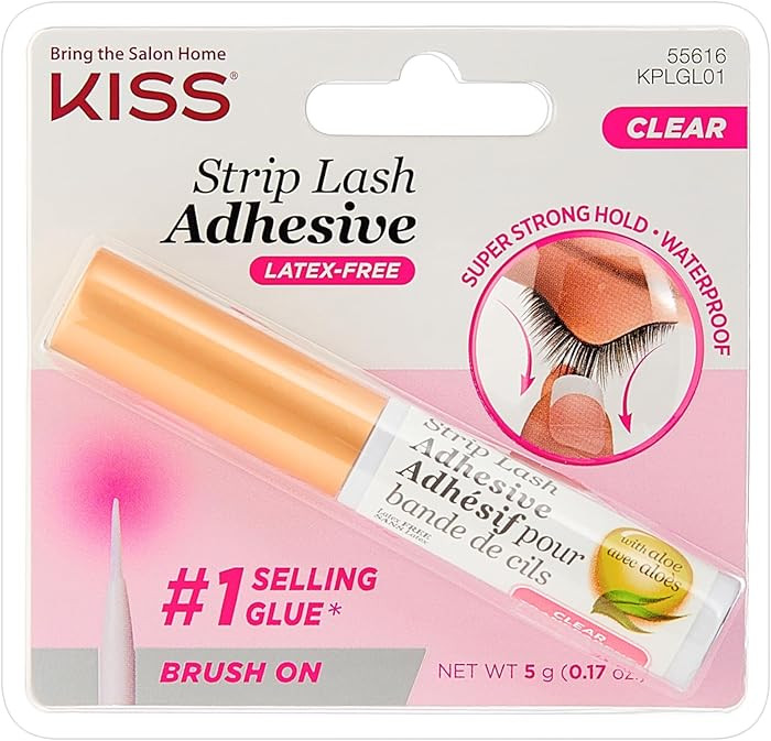 KISS Lash Adhesive, Lash Glue, 24hr Strip Eyelash Adhesive, Clear, Includes Lash Adhesive, Long L... | Amazon (US)