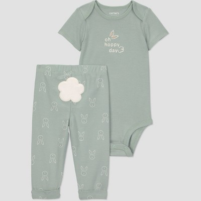 Carter's Just One You® Baby 2pc Hoppy Day Easter Set - Green 3M | Target