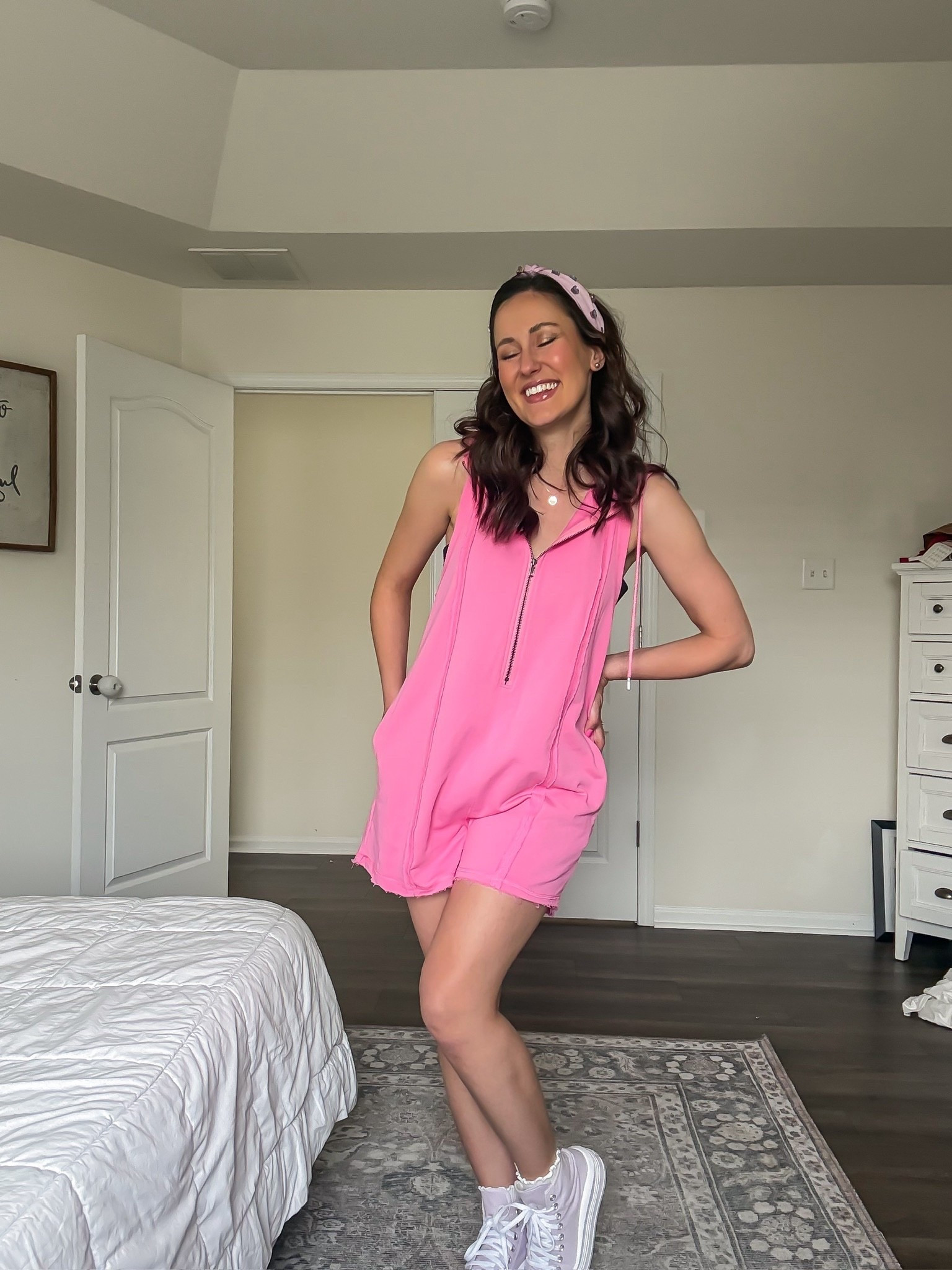 Quarter zip pink romper from Amazon - postpartum + nursing friendly 🙌🏼

#LTKSeasonal #LTKmomlife #LTKootd