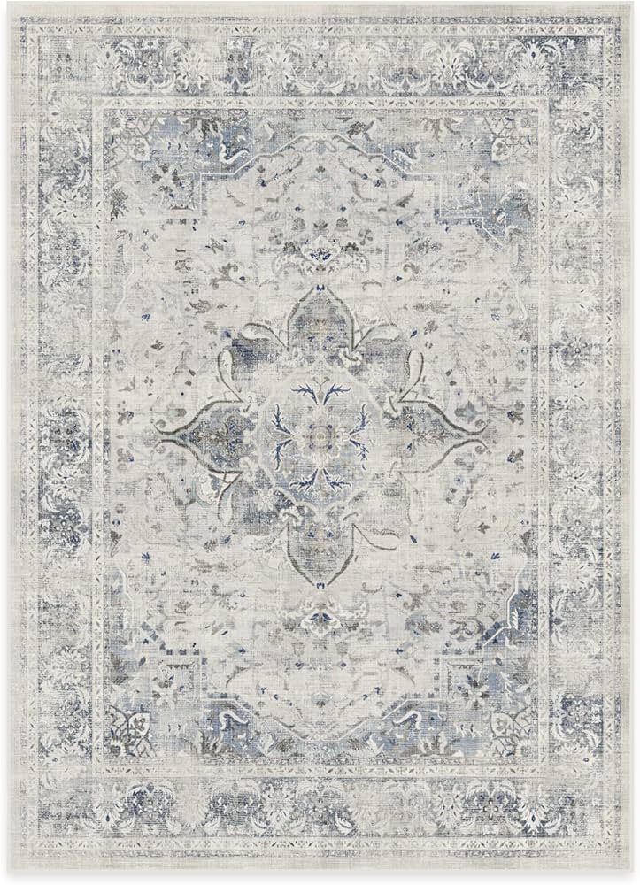 RUGGABLE Sarrah - Washable Rug - Elegant Room Decor and Vintage Area Rug Perfect for Living Room ... | Amazon (US)