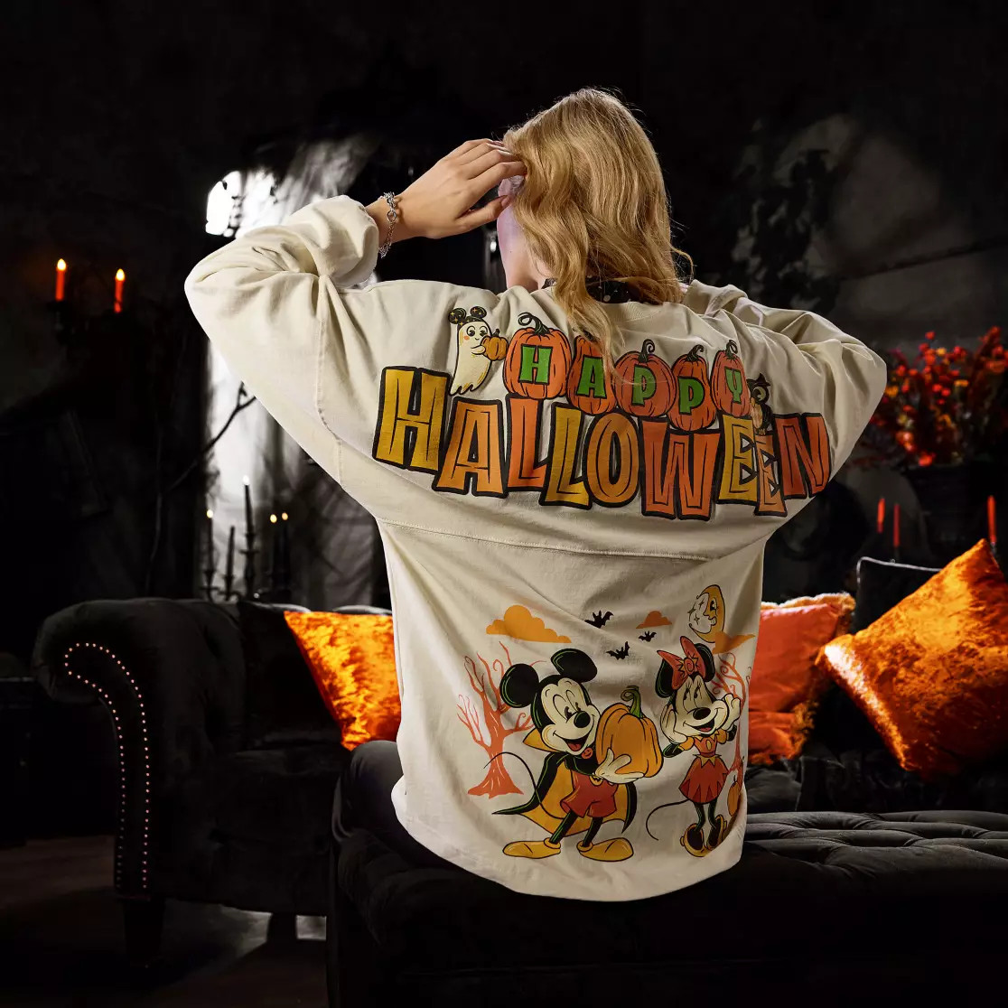 Mickey and Minnie Mouse Glow-in-the-Dark Halloween Spirit Jersey for Adults | Disney Store